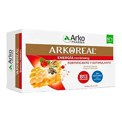 Arkoreal jalea real+ginseng 20 ampollas, Arkopharma