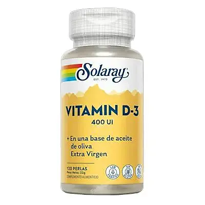 Vitamina d3 400ui 120 perlas, Solaray