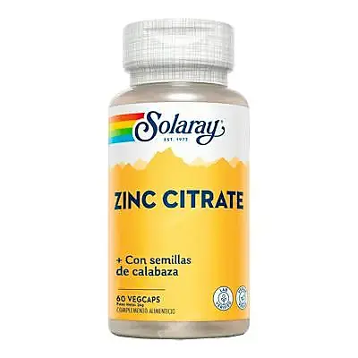 Zinc 25mg+SEMILLA de calabaza 50 mg 60 cápsulas vegetales, Solaray