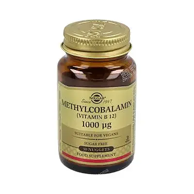 Metilcobalamina (vitamina B12 1000 mcg) mastic 30 comprimidos, Solgar