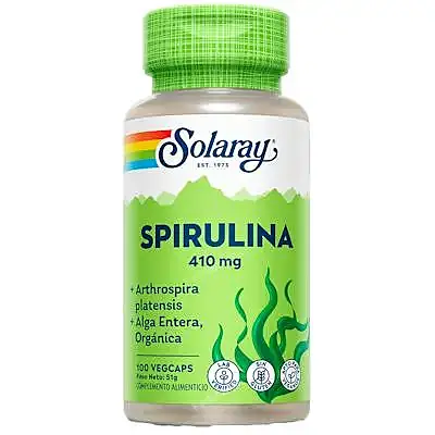 Espirulina 410 mg 100 cápsulas, Solaray