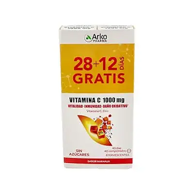 Arkovital vitamina C 1000 mg pack 40 comprimidos efervescentes, Arkopharma