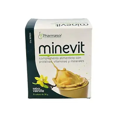 Minevit senior vainilla 15 sobres, Soria Natural