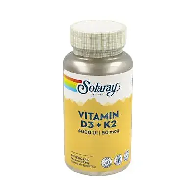 Vitamina d3+k2 60 cápsulas, Solaray