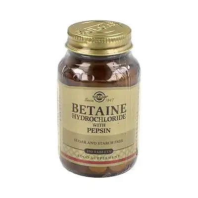 Betaina pepsina 100 comprimidos, Solgar