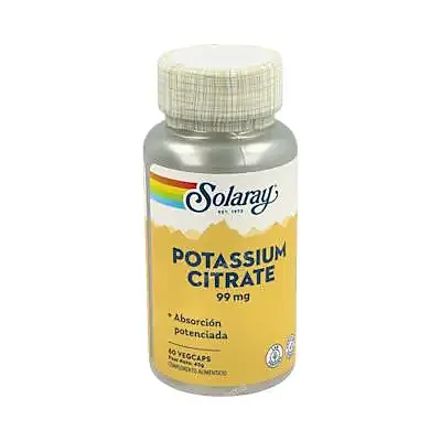 Potasio citrato 99 mg 60 cápsulas, Solaray