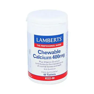 Calcio masticable 400 mg 60 comprimidos, Lamberts