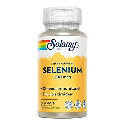 Selenio 200 mcg sin levadura 90 cápsulas, Solaray
