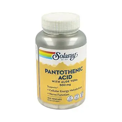 Ácido pantothenic 500 mg 100 cápsulas, Solaray