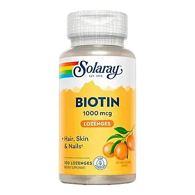 Biotin 1000 mcg bucodispersable naranja 100 comprimidos, Solaray