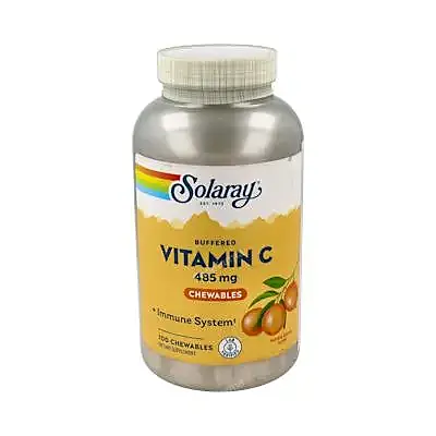 Vitamina C-500 sabor naranja 100 comprimidos masticables, Solaray