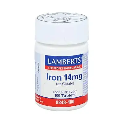 Hierro citrato 14 mg 100 comprimidos, Lamberts
