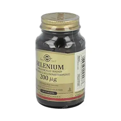 Selenio 200 mcg (sin levadura) 100 comprimidos, Solgar