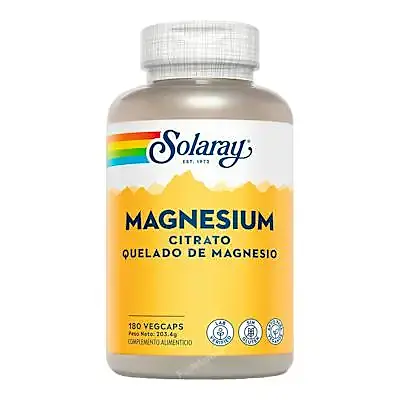 Magnesium citrato quelado 180 cápsulas vegetales, Solaray