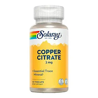 Cobre citrato 2 mg 60 cápsulas, Solaray