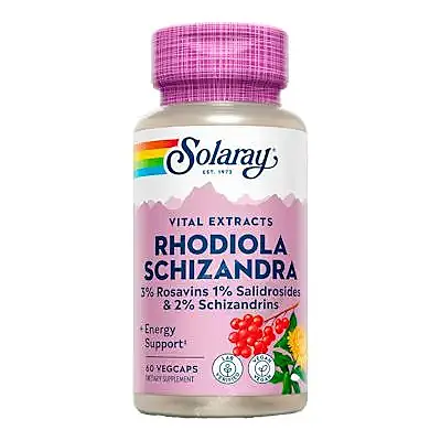 Schizandra - rodhiola 500 mg 60 cápsulas vegetales, Solaray