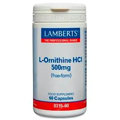 L-ornitina HCl 500 mg 60 cápsulas, Lamberts