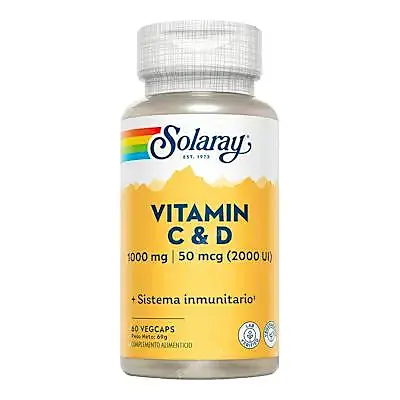 Vitamina c+d 60 cápsulas vegetales, Solaray