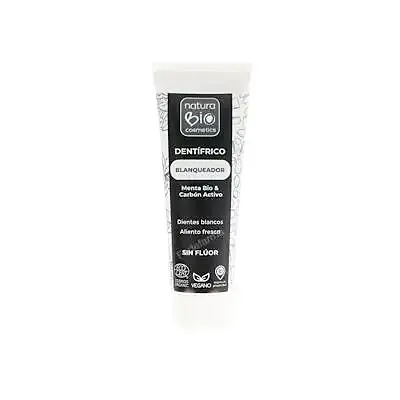Dentífrico blanqueador 75 menta & carbón activo sin fluor BIO, Naturabio
