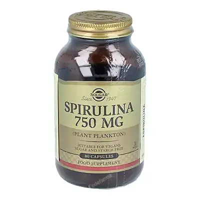 Spirulina vegetarian 750 mg 80 cápsulas, Solgar