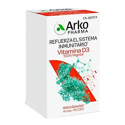 Arkocapsulas vitamina D3 100% vegetal 45 cápsulas, Arkopharma