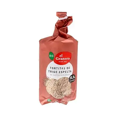 Tortitas de trigo espelta integral sin azúcar BIO 108 g, El Granero