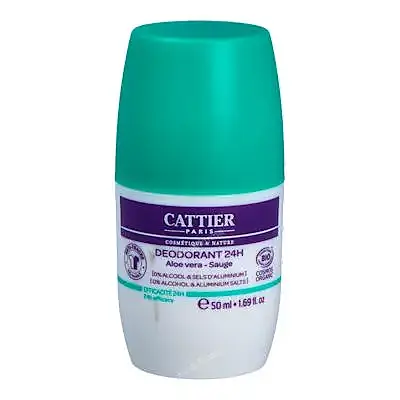 Desodorante roll-on 24H 50 ml, Cattier