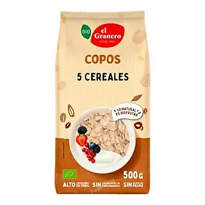 Copos 5 cereales BIO 500 g, El Granero