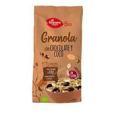 Granola con chocolate y coco sin gluten BIO 350 g, El Granero