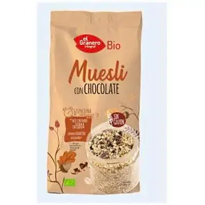 Muesli chocolate sin gluten BIO 375 g, El Granero