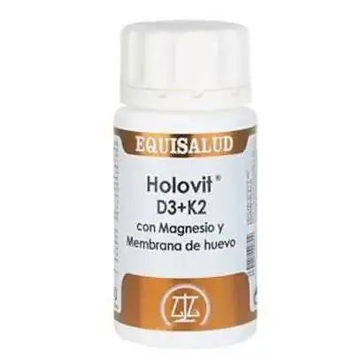 Holovit D3+K2 con magnesio y membrana huevo 50 cápsulas, Equisalud