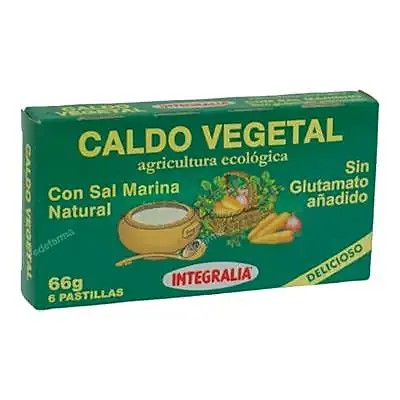 Caldo vegetal con sal 6 cubitos, Integralia