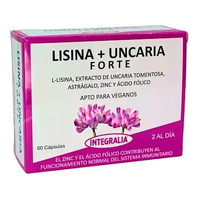 Lisina + uncaria forte 60 cápsulas, Integralia