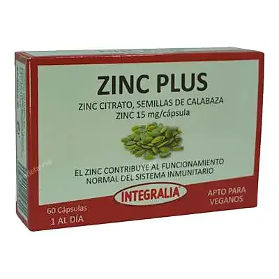 Zinc plus 60 cápsulas, Integralia