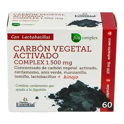 Carbón vegetal activado complex nature essen 60 cápsulas, Nature Essential