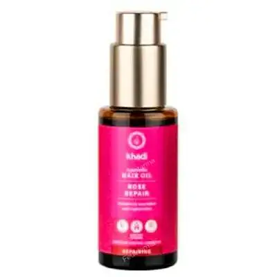 Aceite capilar rosa reparador cabello dañado 50 ml, Khadi