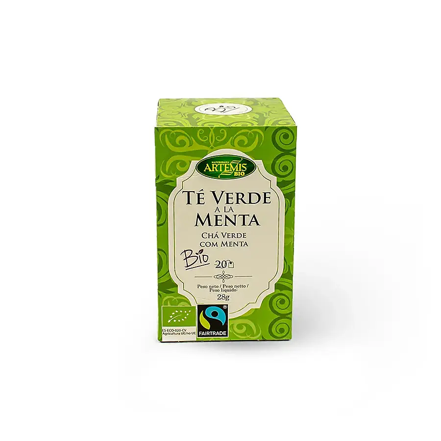 Infusión té verde menta BIO 20 filtros, Artemis