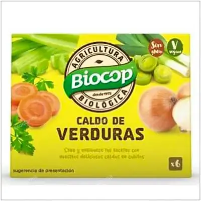 Caldo de verduras 6 cubitos, Biocop