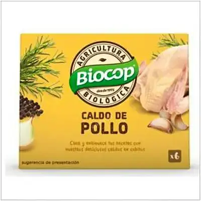 Caldo de pollo 6cubitos BIO, Biocop