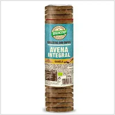 Galletas copos avena integral canela 250 g, Biocop