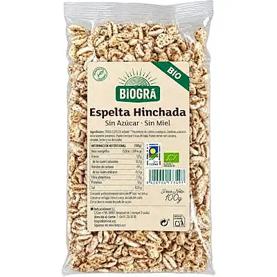 Espelta hinchada sin azúcar s/miel BIO 100 g, Biogra