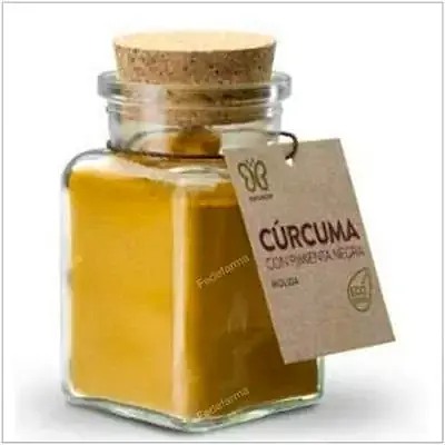 Cúrcuma y pimienta negra polvo especia BIO 90 g, Naturcid