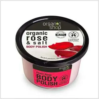 Exfoliante corporal reafirmante rosa-sal 250 ml, Organic Shop