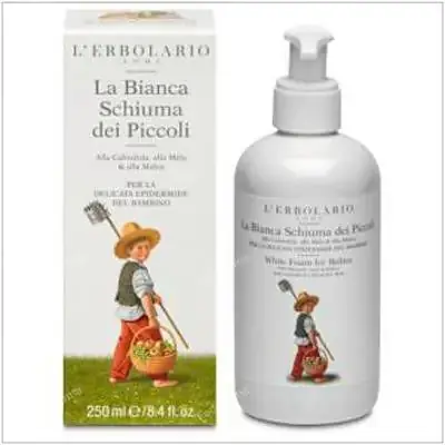 Gel espuma blanca niños cuerpo cabello 250 ml, L'Erbolario