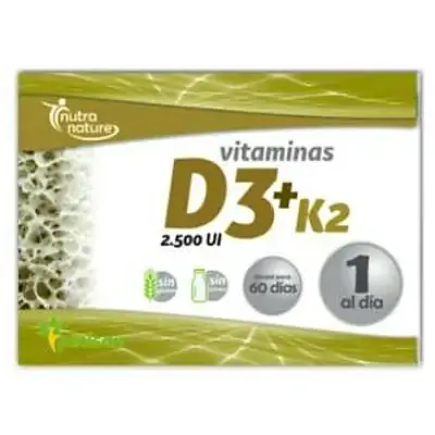 Vitamina d3+k2 2500ui 60 cápsulas, Pinisan