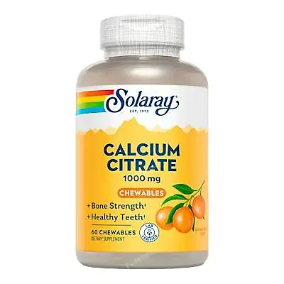 Calcium citrate 1000 mg masticable 60 comprimidos, Solaray