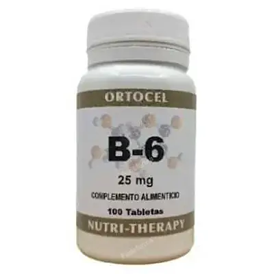 Vitamina B-6 100 comprimidos, Ortocel