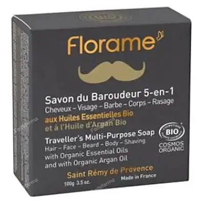 Jabón viajero 5 en 1 hombre 100 g, Florame