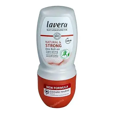 Desodorante roll-on 48H + strong & natural, Lavera