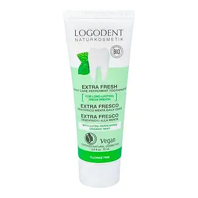 Dentífrico extra fresco menta daily care (sin fluor) 75 ml, Logona